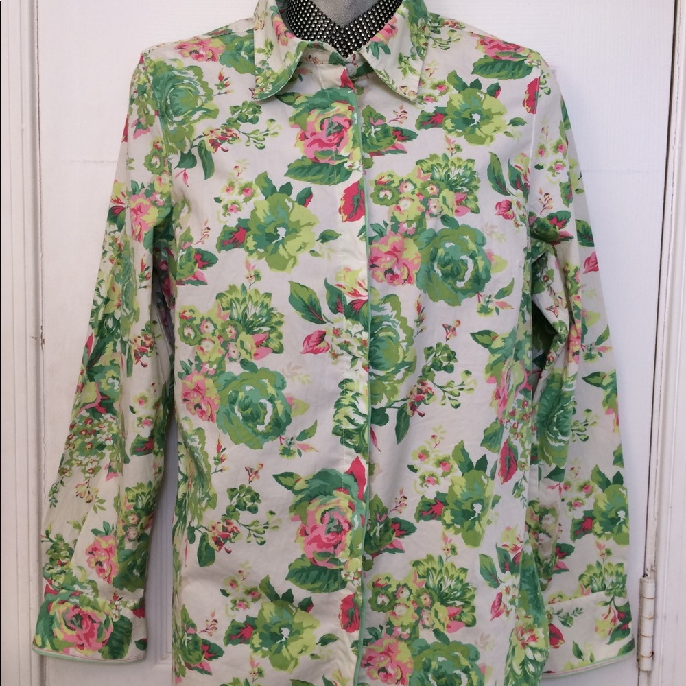 Charter Club Floral Shirt Sz L/Pet